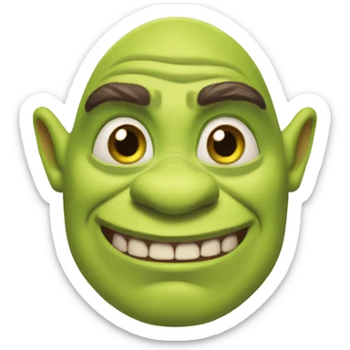 shrek the ogre with makeup and nails sticker