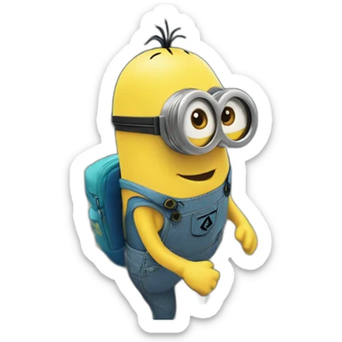 minion in adidas on the montains sticker