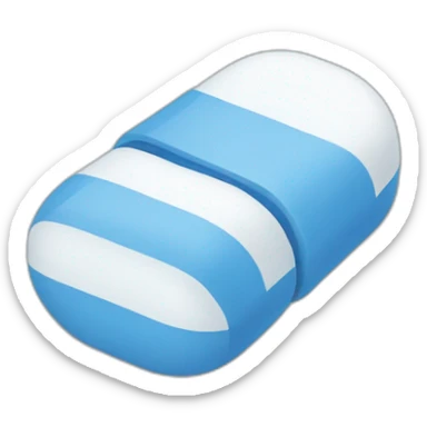 blue and white bi color pill open sticker