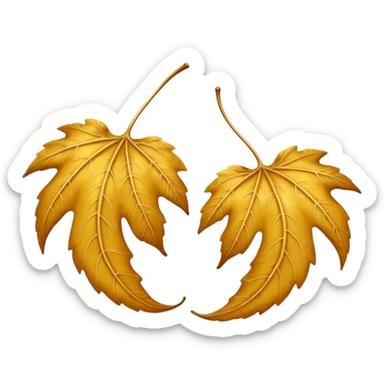 Falling golden 2 leaves sticker