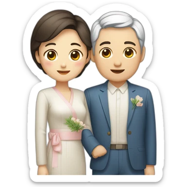 Korean 30’ age couple sticker