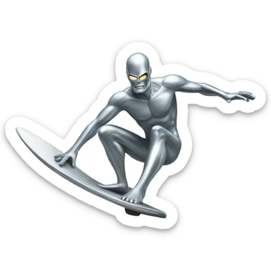 Silver surfer surfing emoji   sticker