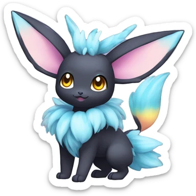 Colorful Dark Kawaii Eeveelution-Cute-Pokémon-fusion full body sticker