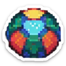 top view of an object in pixel art style sticker