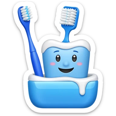 toothpaste and toothbrush sticker