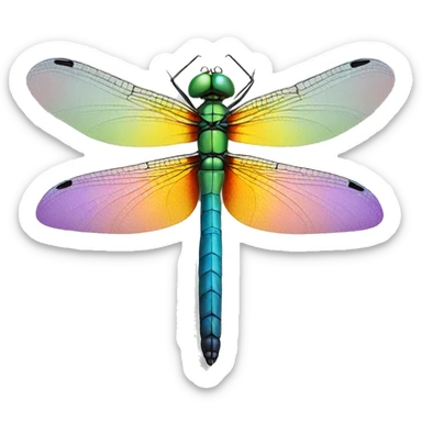 beautiful multi-colored dragonfly sticker
