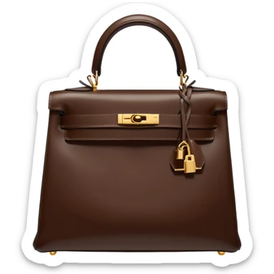 hermes kelly deep chocolate brown color bag sticker