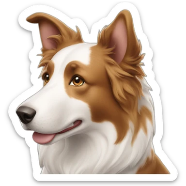 Border collie white with light brown spots and pointy ears sticker