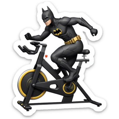 black Batman suit on a spinning bike sticker