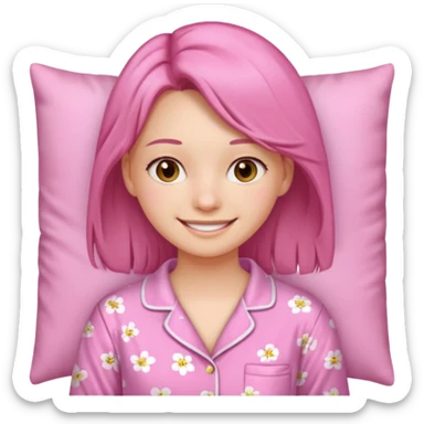 Girl 18 year in pink Pajamas  sticker