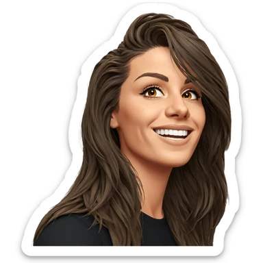 smiling girl with long hair sticker