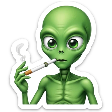 Alien smoking marihuana  sticker