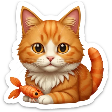 cat with shrimp sticker