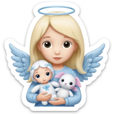 a mix of a jellycat and angel, stitch girlfriend sticker