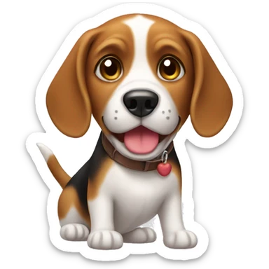 beagle with choco sticker