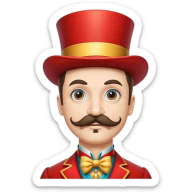 Vintage circus ringmaster with mustache sticker