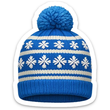 Blue winter hat sticker