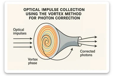  optical impulse collection using the vortex method for photon correction. textbook graphical representation sticker