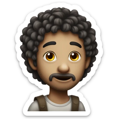 Random imaginary creature funny looking boy sticker