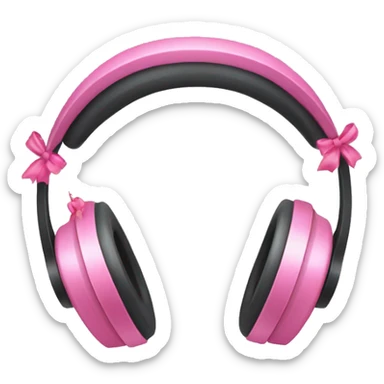 Headphones with pink bow sticker