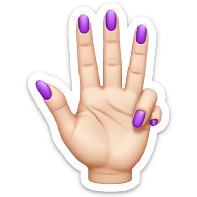 A single human hand in 3D emoji style, colored entirely in vibrant purple. The hand makes the ‘index finger pointing upward’ gesture: only the index finger is raised, all other fingers are folded. Smooth glossy texture, simple shading, no background. sticker