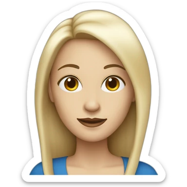 white jazz singer with blue straight long hair, woman, 43 years old sticker