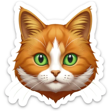 Chat roux qui saute dans la peinture sticker