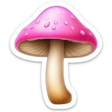 mushroom with pink cap and thick tan stalk sticker