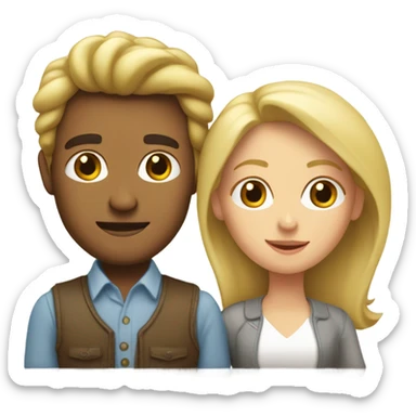 Mujer rubia con hombre moreno sticker