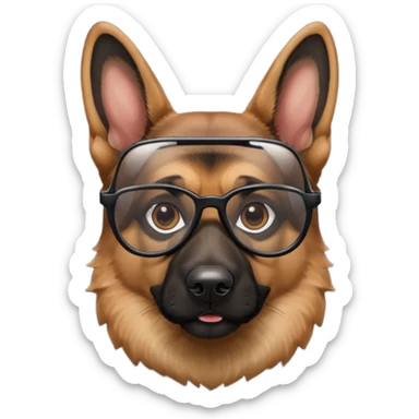 German shepherd wearing cool glasses sticker