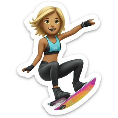 Female wakeboarder jumping sticker