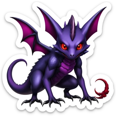 Shiny Epic Badass Gothic Dark Evil Noibat-Salandit-Darkrai-Hybrid sticker