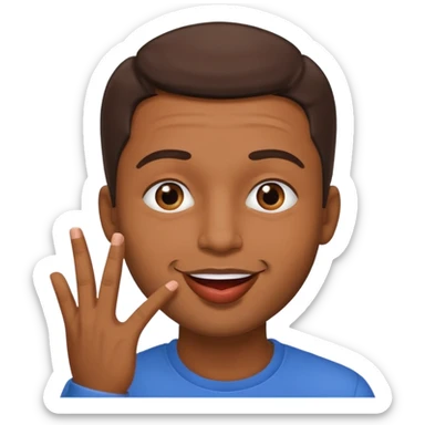 Un homme brun qui envoi un bisous. sticker