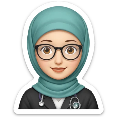doctor girl with glasses with hijab sticker