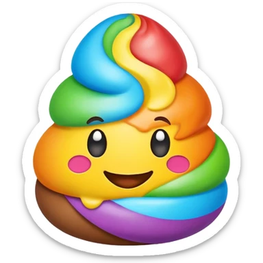 easter rainbow poopmoji  sticker