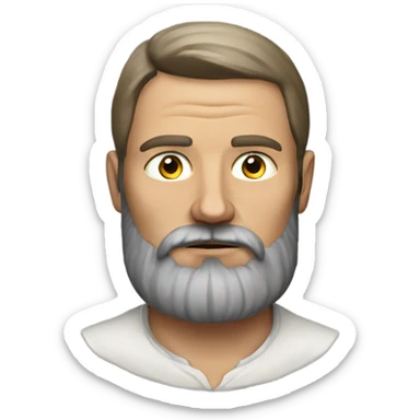 Russian peasant with a beard photorealistic serious sticker