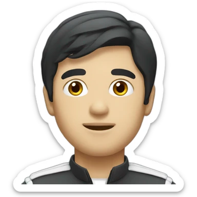 Motorsport Moderator with black hair  sticker