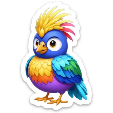 Bird with big balls sticker