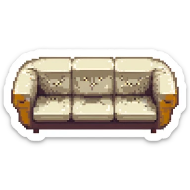 sofa, blocky and retro sticker