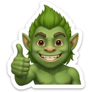 Troll with a thumbs up sticker