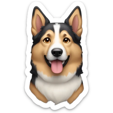 a dog which is an american shepperd sticker