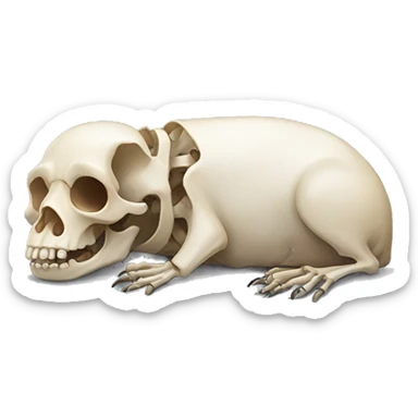 full skeleton dead of a guinea pig  sticker
