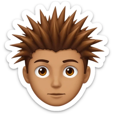 brown spiked hair sticker