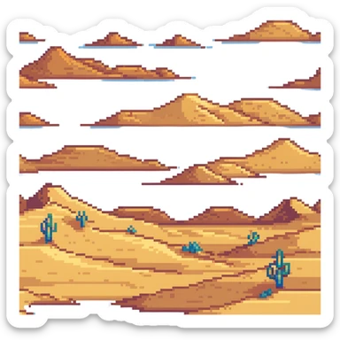 sunny desert landscape with rolling sand dunes sticker