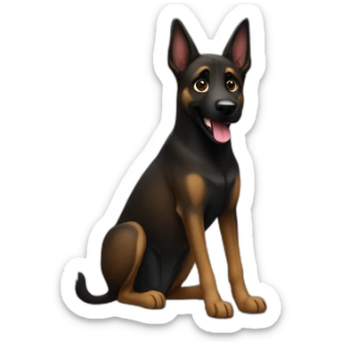 black-dog-malinois-happy sticker