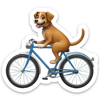 A dog on a bike  sticker