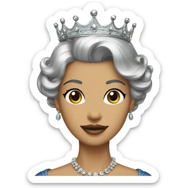 Regal lady crown vintage with black and silver hair sticker