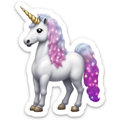 Gay unicorn pooping glitter sticker
