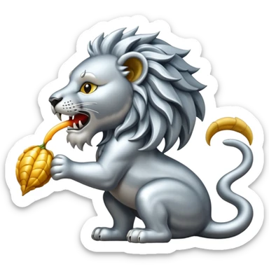 Silver Elder Scrolls Online Lion eating its tail Ouroboro sticker