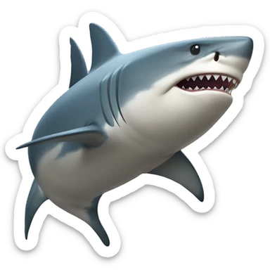very strong and muscular shark flexing sticker